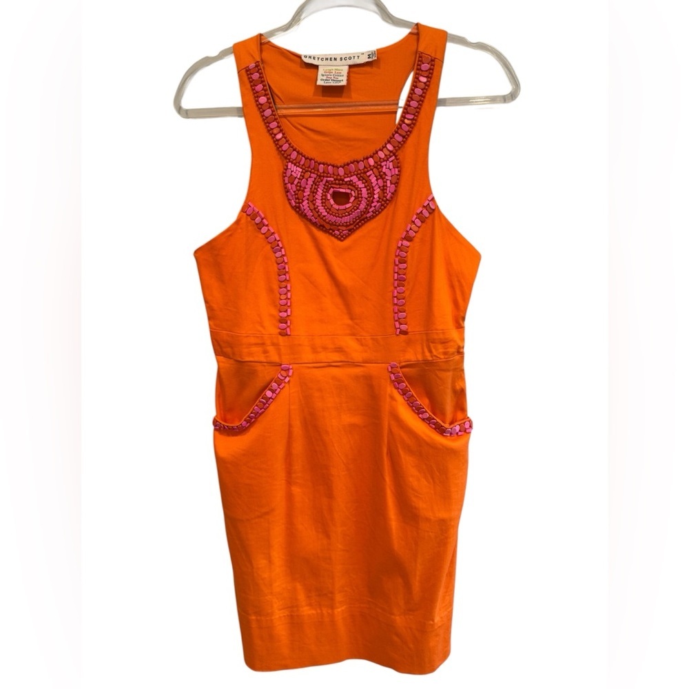 Gretchen Scott Beaded Tank Dress With Pockets Size M